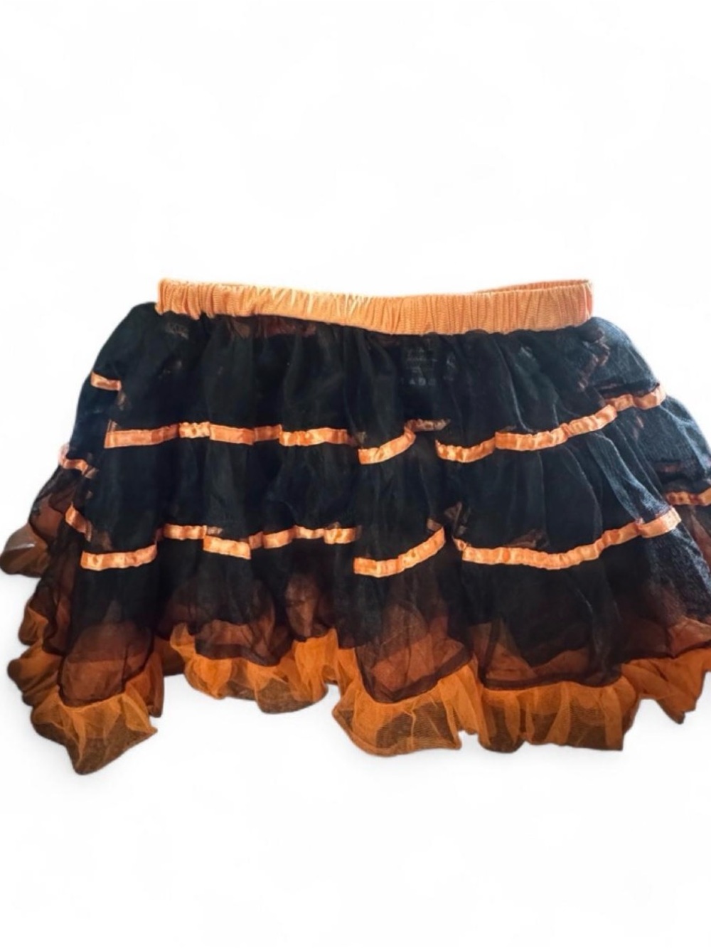 Leg Avenue Black and Orange Layered Ruffle Tutu Skirt